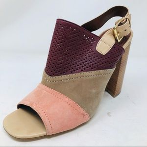 Cole Haan Multi-Color Suede Slingback Heels